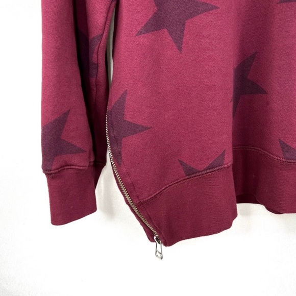 🌟HP🌟 NWOT Sundry Anthropologie Maroon Star Side Zip Sweatshirt- Size 2 - Picture 4 of 6